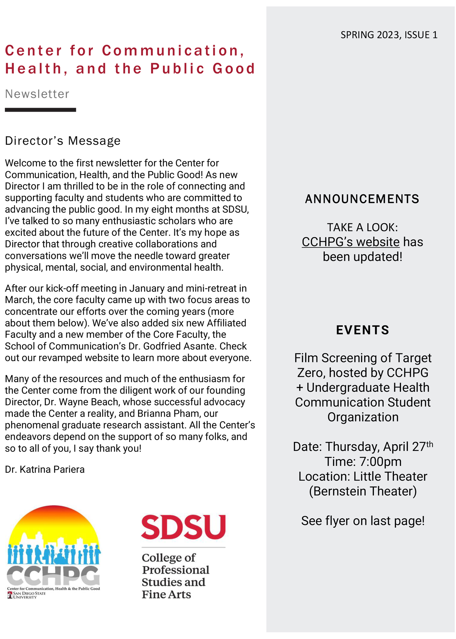 CCHPG Spring 2023 Newsletter